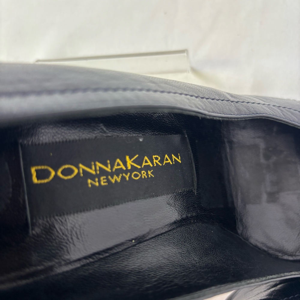 Donna Karen New York Pumps Leather Sleek Classic Sculpture Heel Black Size 6.5B - Picture 12 of 16